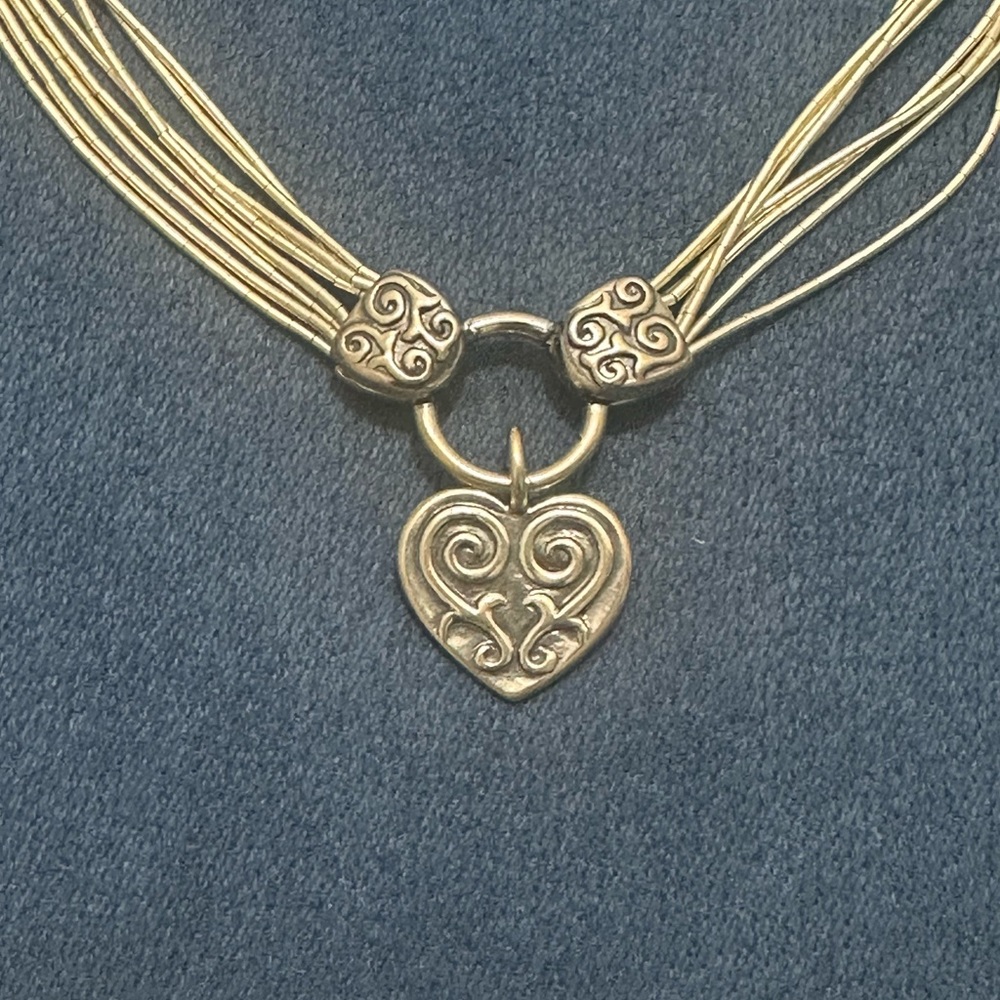 Vintage Sterling Shube Dakota West 8 Strand Liquid Silver Necklace